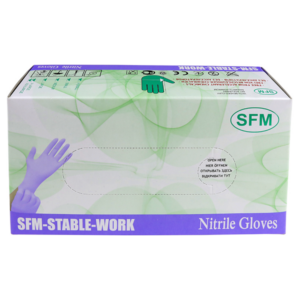 Перчатки смотровые нитриловые SFM STABLE WORK Nitrile (нестерильные неопудренные) 