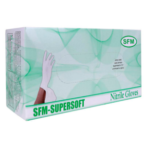 Перчатки смотровые нитриловые SFM SUPERSOFT Nitrile - 100 пар (нестерильные неопудренные, внутреннее полимерное покрытие) 